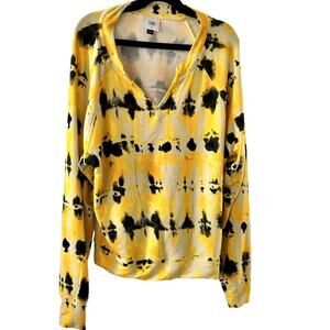 CAbi Atomic Yellow & Black Tie Dye Sweatshirt & Sweatpants Sz Small